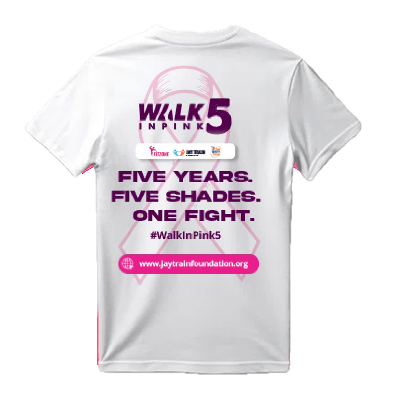 Walk In Pink 5.0 shirt in White, back view